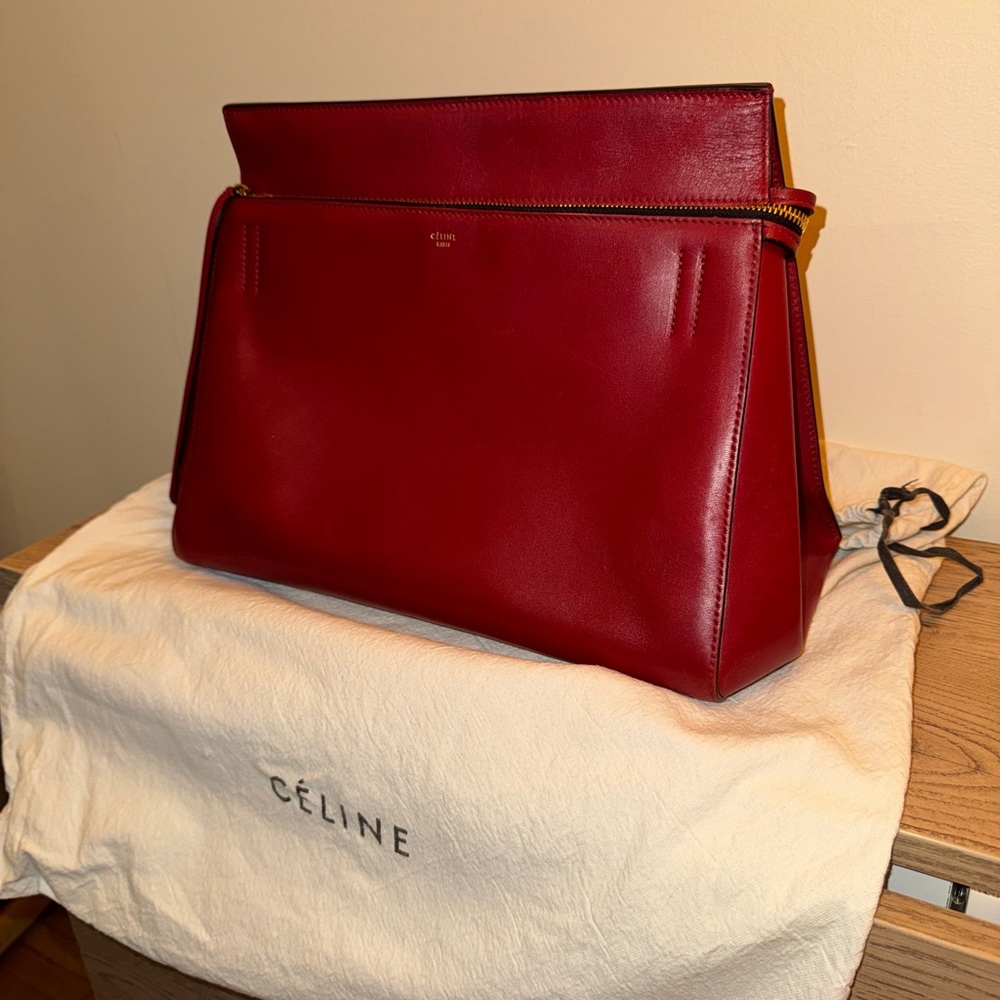 Celine Phoebe Philo Medium Edge Bag in Red Leather - Picture 2 of 11